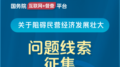 操女生的骚逼国务院“互联网+督查”平台公开征集阻碍民营经济发展壮大问题线索